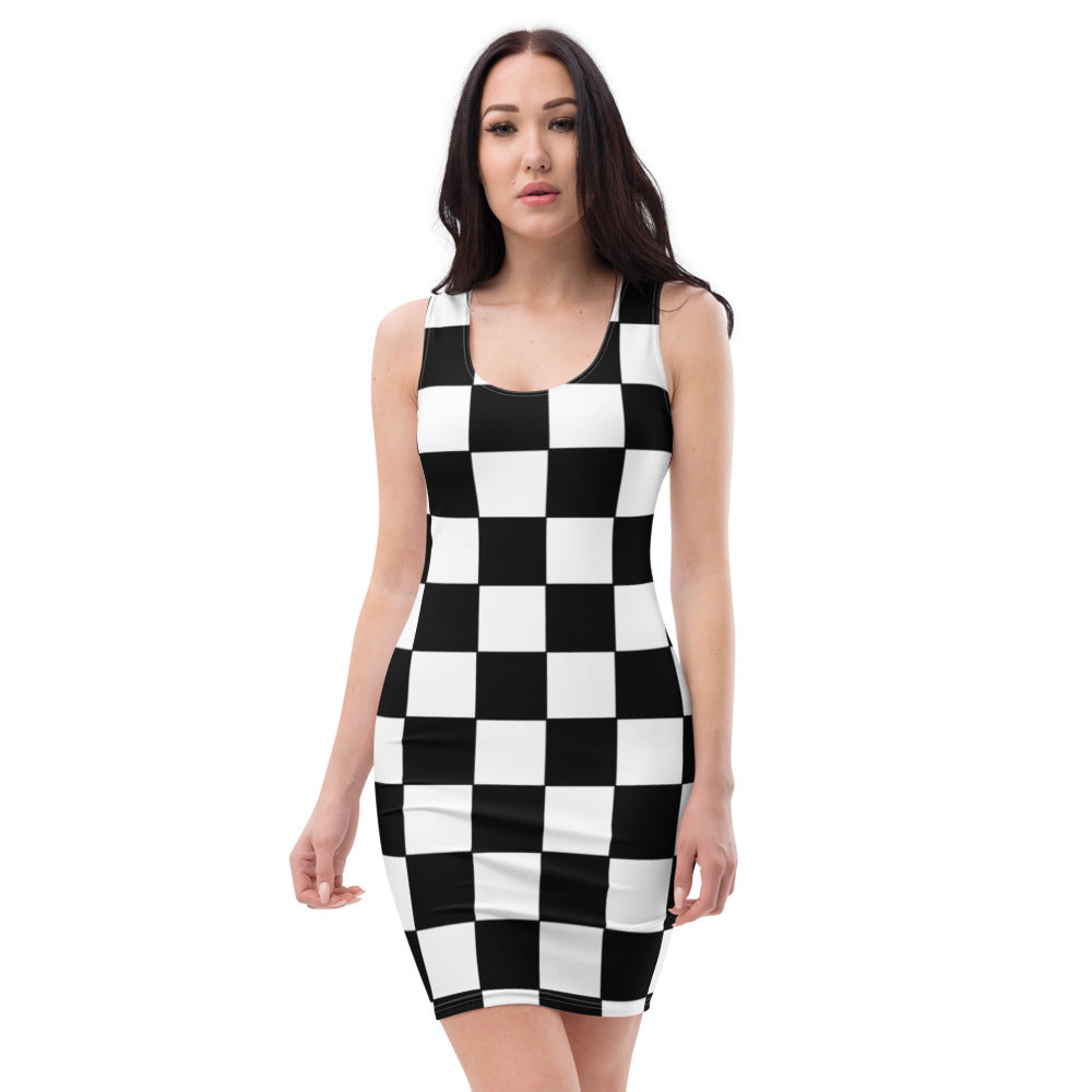 checkered dress bodycon KSTM Multicolor Plaid Ruffle Bodycon Midi Dress Women's Wedding Guest Cocktail Front Slit Sleeveless Round Neck Mesh Fabric Slim Fit Elegant,M