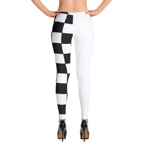 Black and white checkered one side Leggings