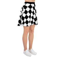 Black and white checkered Skater Skirt
