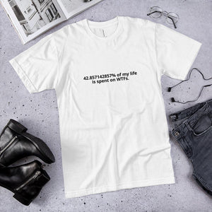 “42.857142857% of my life is spent on wtf” Unisex T-shirt