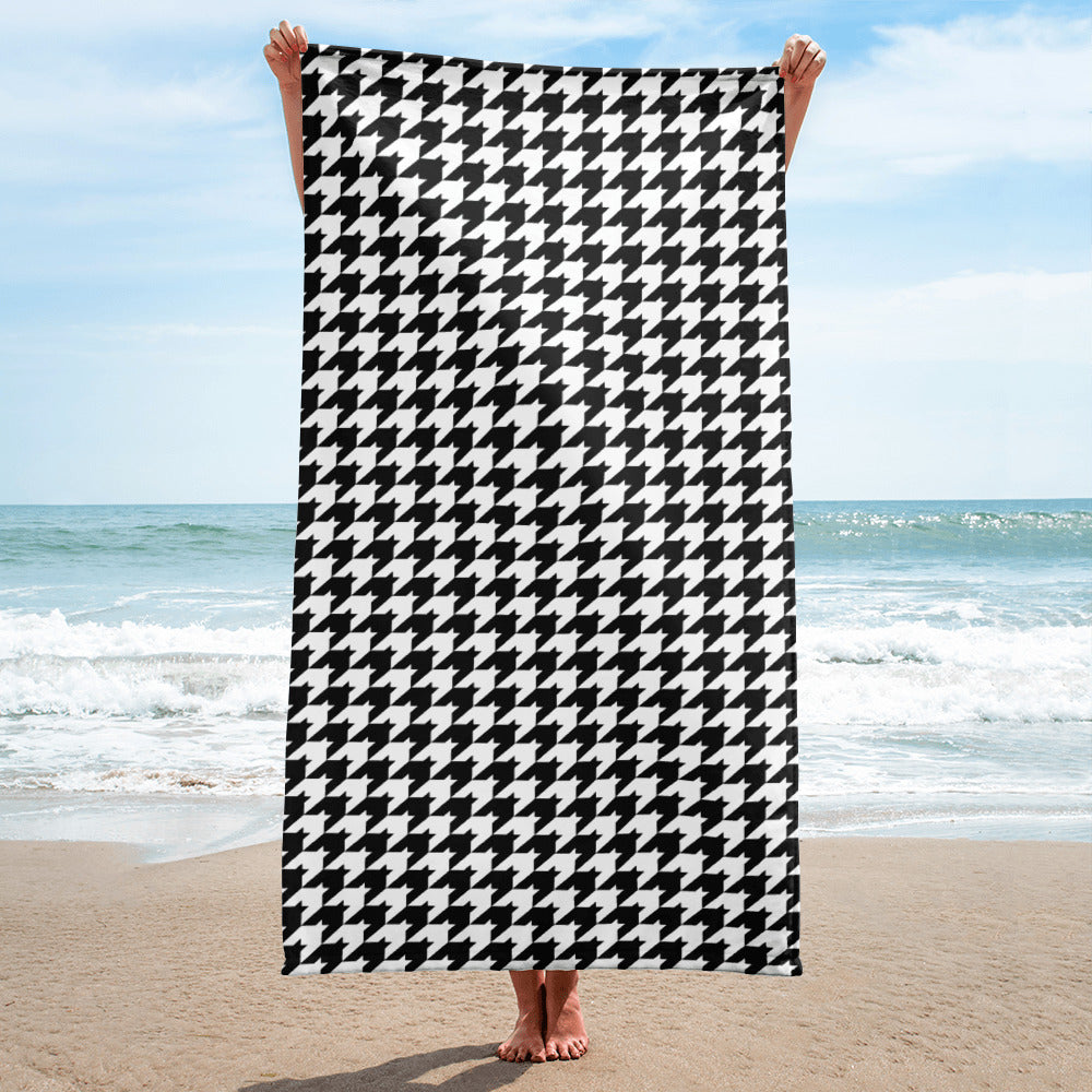 Classic Houndstooth Beach Towel