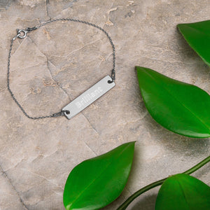 “Brilliant” Engraved Self-Affirmation Bar & Chain Bracelet