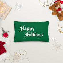 Green Happy Holidays Premium Pillow