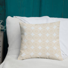 Square and Rectangle Big Ben Inspired Pillow - White and Gold