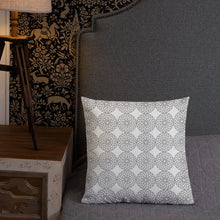 Almohada inspirada en cuadrado y rectángulo Big Ben - gris y blanco