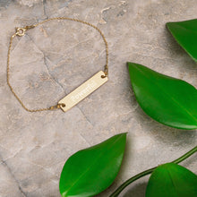 “Powerful” Engraved Self-Affirmation Bar & Chain Bracelet