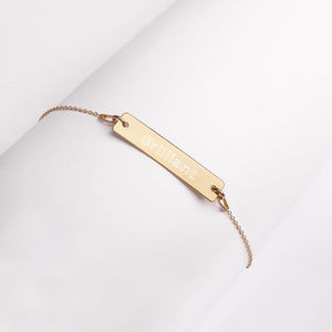 “Brilliant” Engraved Self-Affirmation Bar & Chain Bracelet