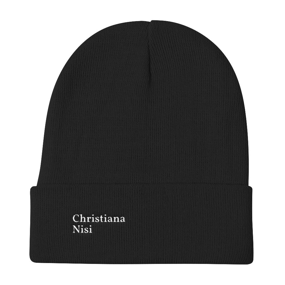 "Cristiana", pero las tapas logotipo bordado