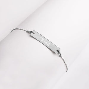 “Kind” Engraved Self-Affirmation Bar & Chain Bracelet