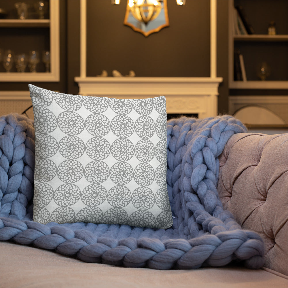 Square and Rectangle Big Ben Inspired Pillow - Gray and White