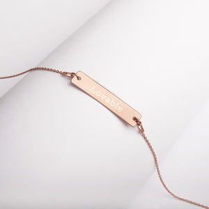 “Lovable” Engraved Self-Affirmation Bar & Chain Necklace