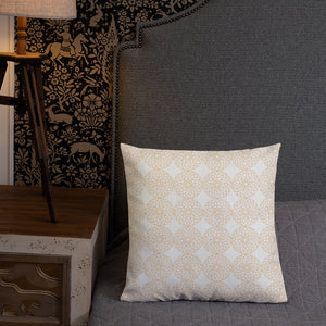 Square and Rectangle Big Ben Inspired Pillow - White and Gold