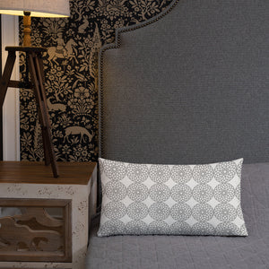 Square and Rectangle Big Ben Inspired Pillow - Gray and White