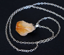 Silver Raw Citrine Crystal Statement Necklace
